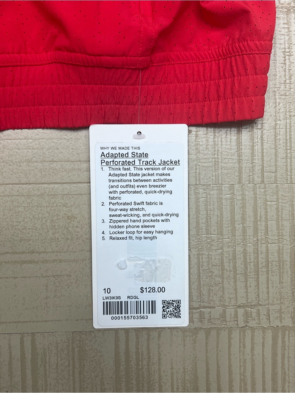 NWT LULULEMON ADAPTED STATE PERFORATED TRACK JACKET - Picture 5 of 5